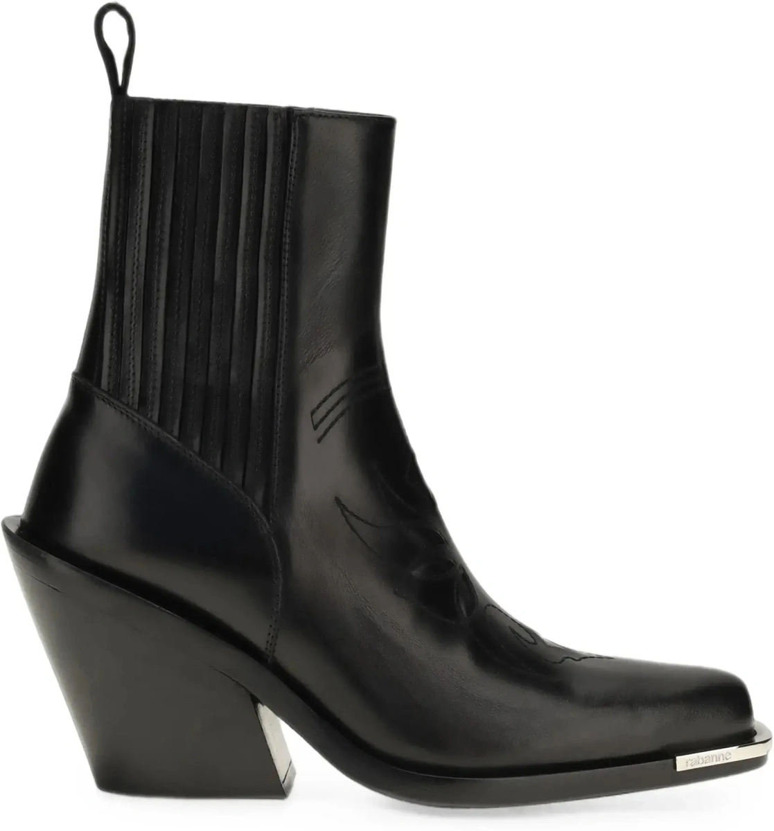 Bocanci casual RABANNE negri din piele - Img 6