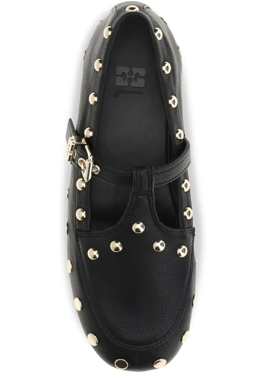 Bocanci Mary Jenny studded Ballerinas in pebbled leather - Img 4