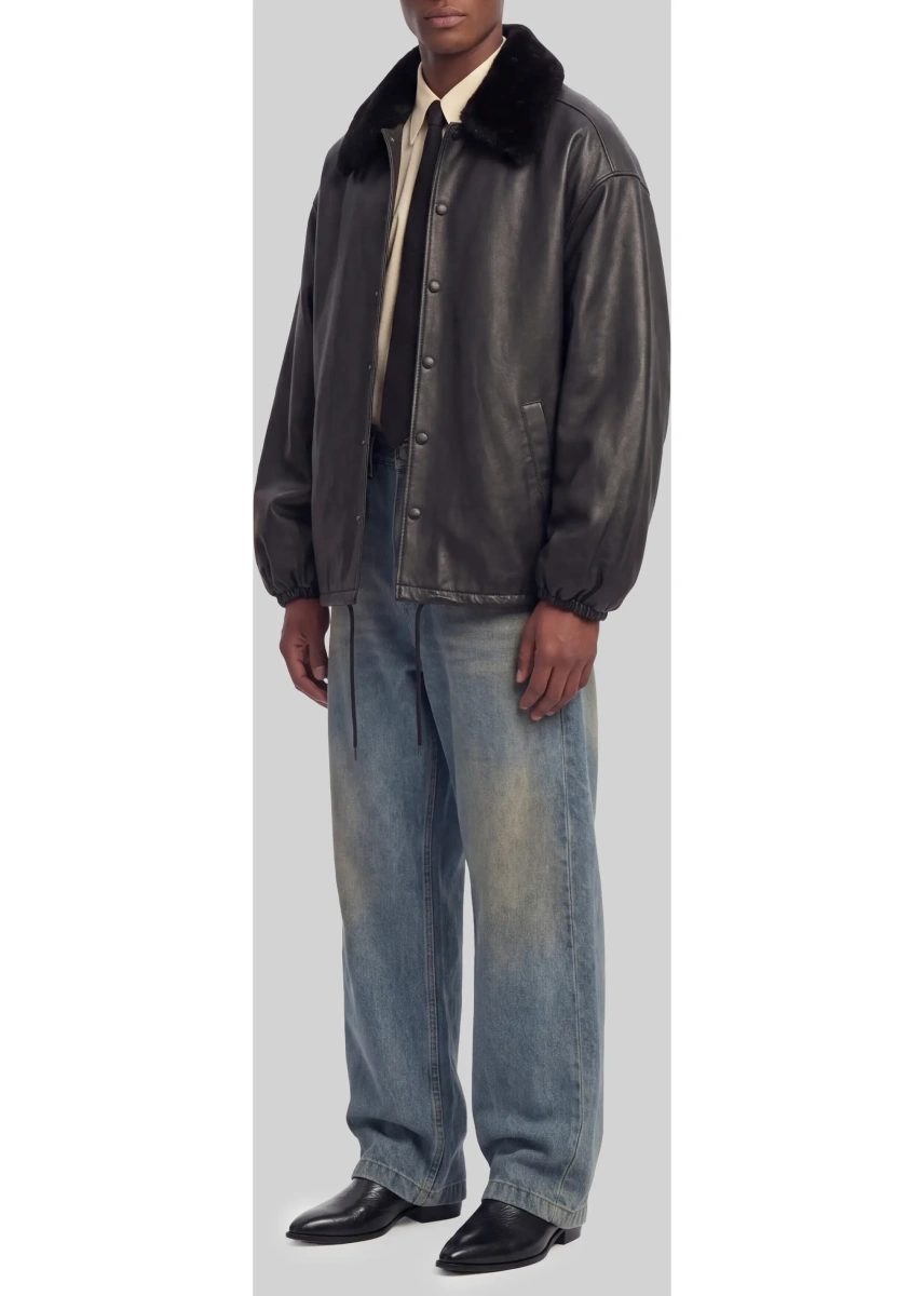 Bomber Coach Leather Jacket - Img 2