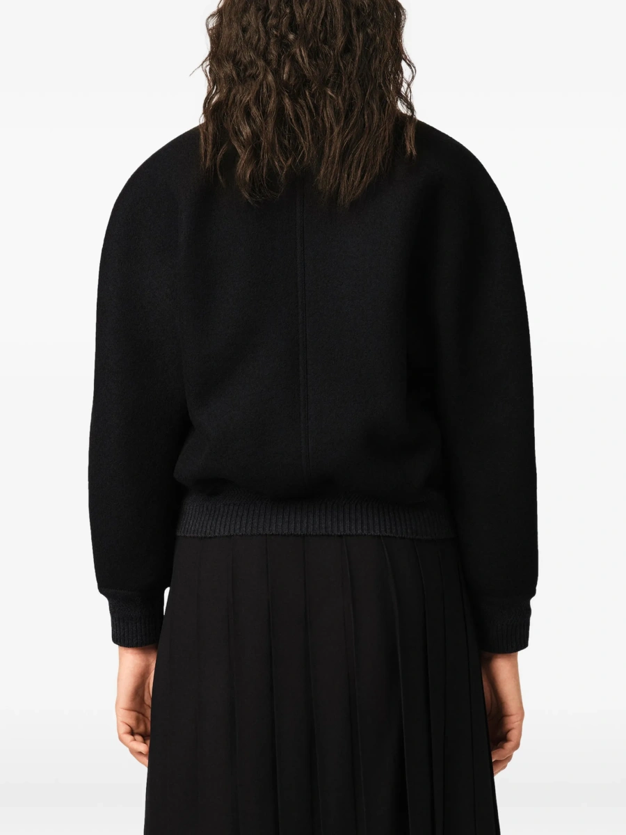 Bomber jacket AMI Paris neagra din lana - Img 5