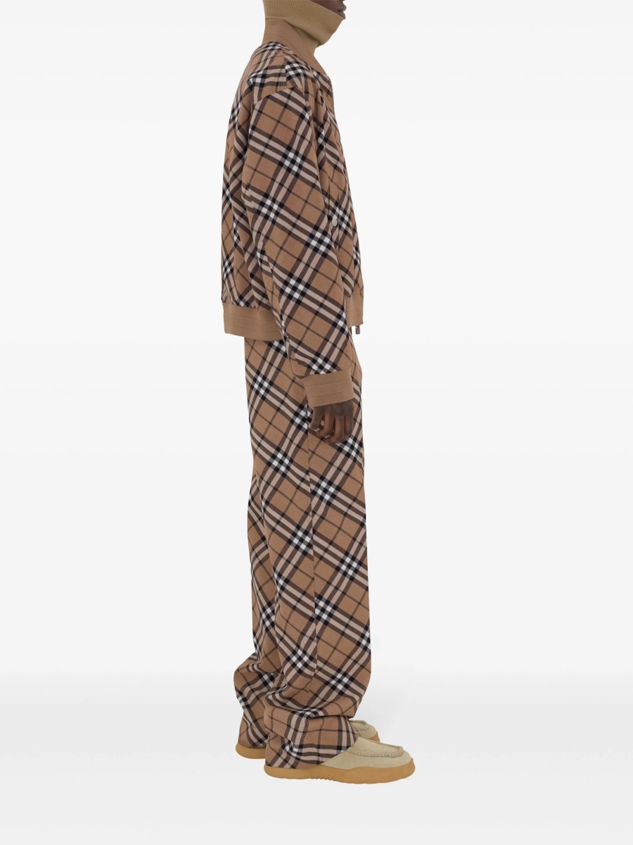 Bomber jacket Burberry vintage check neutra din polyester si lana - Img 3