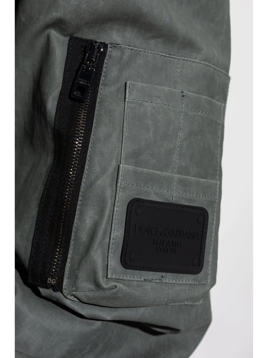 Bomber jacket Dolce &amp; Gabbana gri din bumbac si in - Img 5