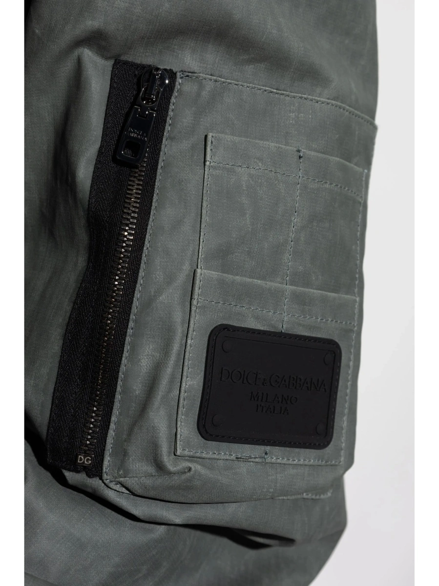 Bomber jacket Dolce &amp; Gabbana gri din bumbac si in - Img 5