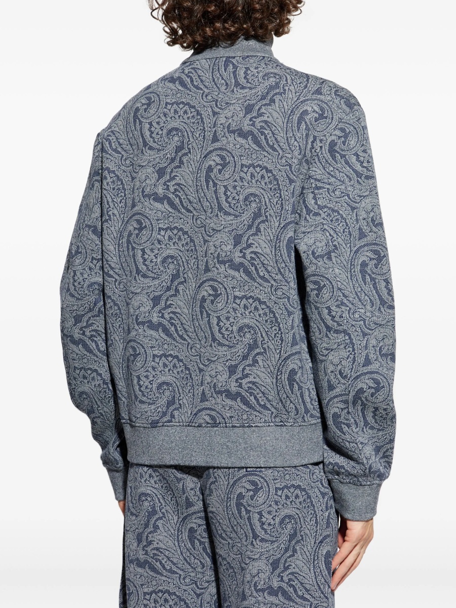 Bomber jacket ETRO albastra din vascoza si poliamida - Img 4