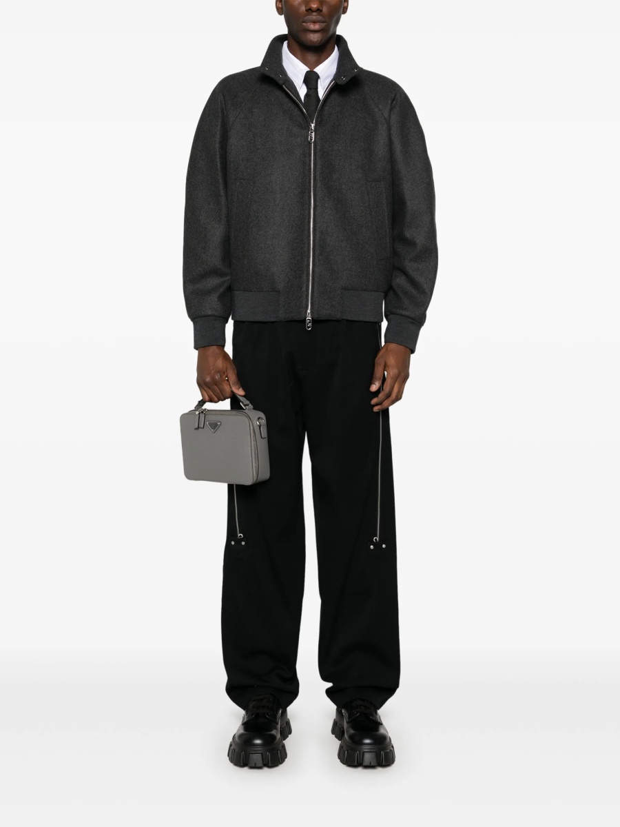 Bomber jacket Fendi gri din spandex/elastan si casmir - Img 2