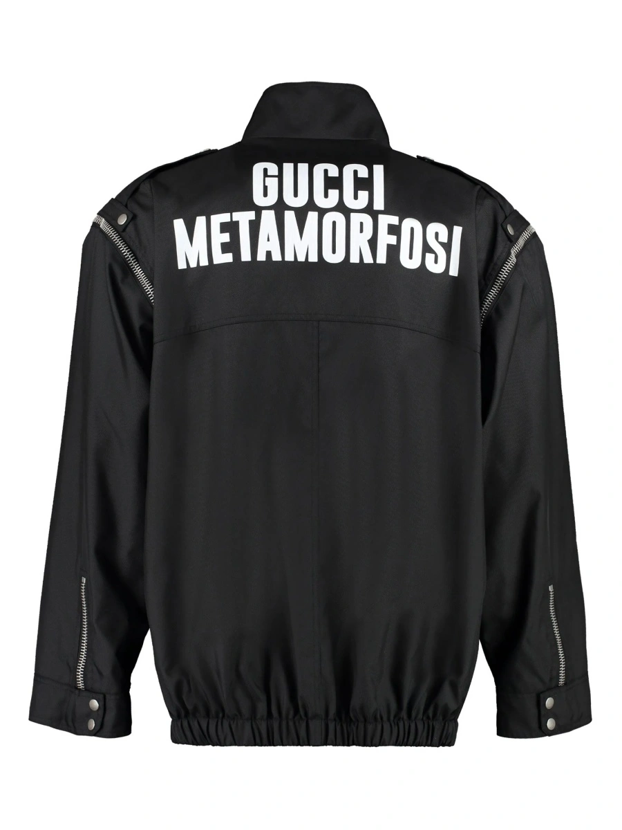 Bomber jacket Gucci neagra din polyester si poliamida - Img 2