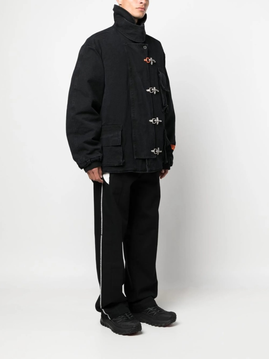 Bomber jacket Heron Preston neagra din poliamida si polyester - Img 3