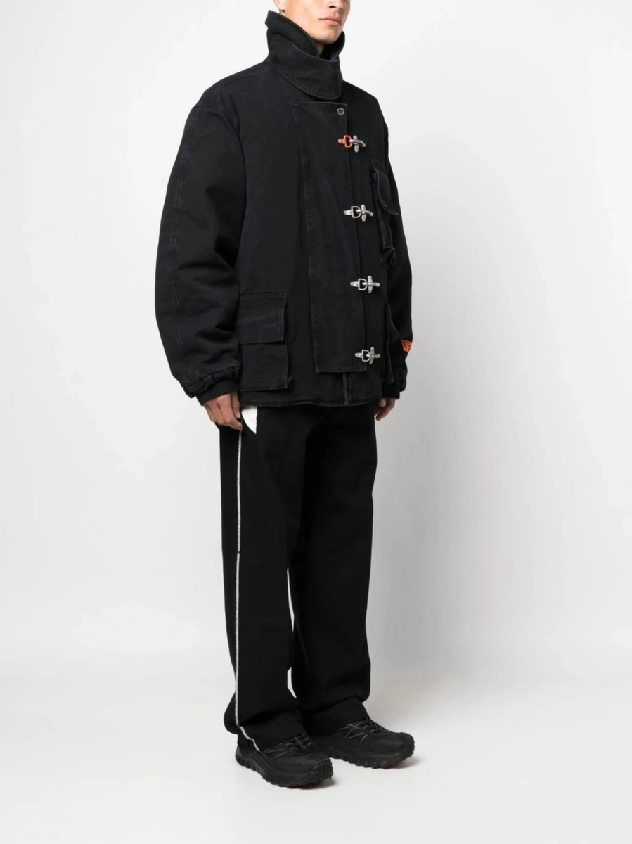 Bomber jacket Heron Preston neagra din poliamida si polyester - Img 3