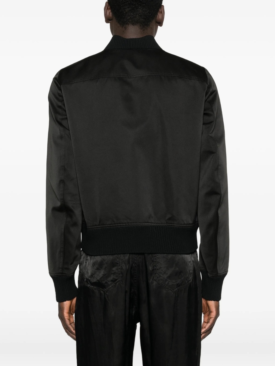 Bomber jacket Rick Owens neagra din poliester reciclat si lana - Img 4
