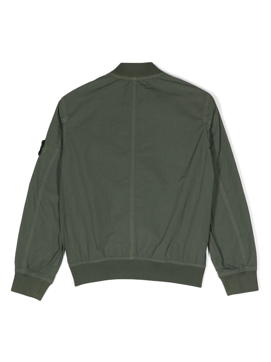 Bomber jacket Stone Island verde din bumbac si poliamida - Img 2