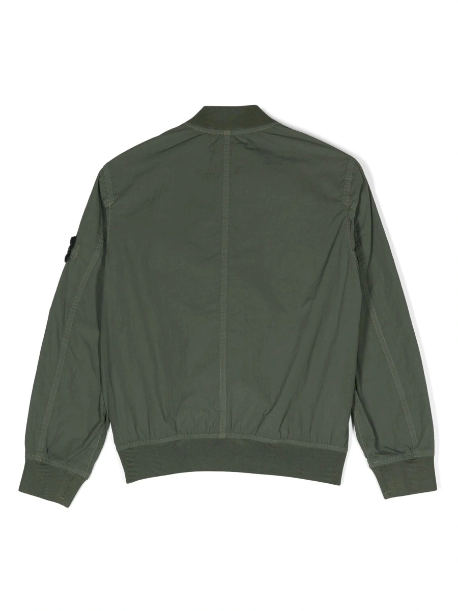 Bomber jacket Stone Island verde din bumbac si poliamida - Img 2