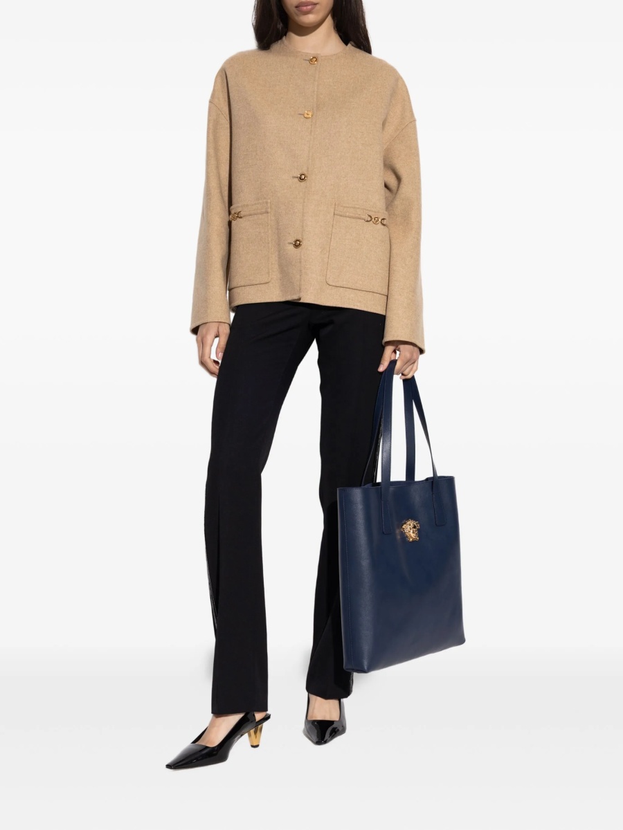 Bomber jacket Versace neutra din lana si poliamida - Img 2