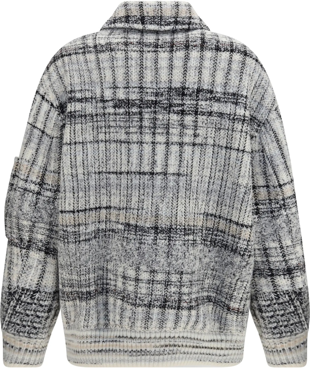 Bomber Oversized check wool-blend Bomber Jacket - Img 2