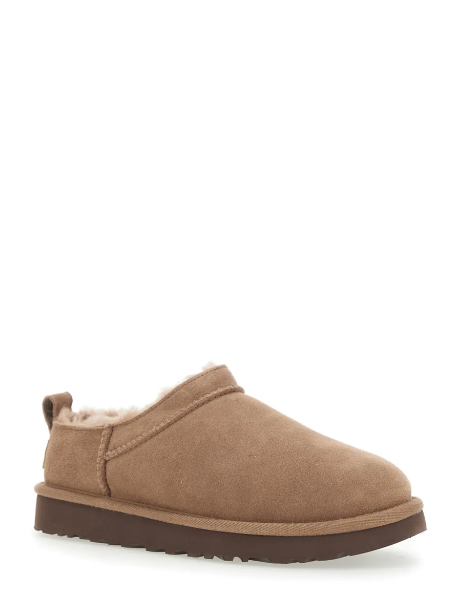 Botine “Classic Micro” Beige Ankle Boots with Logo Embossed in Suede Woman - Img 2