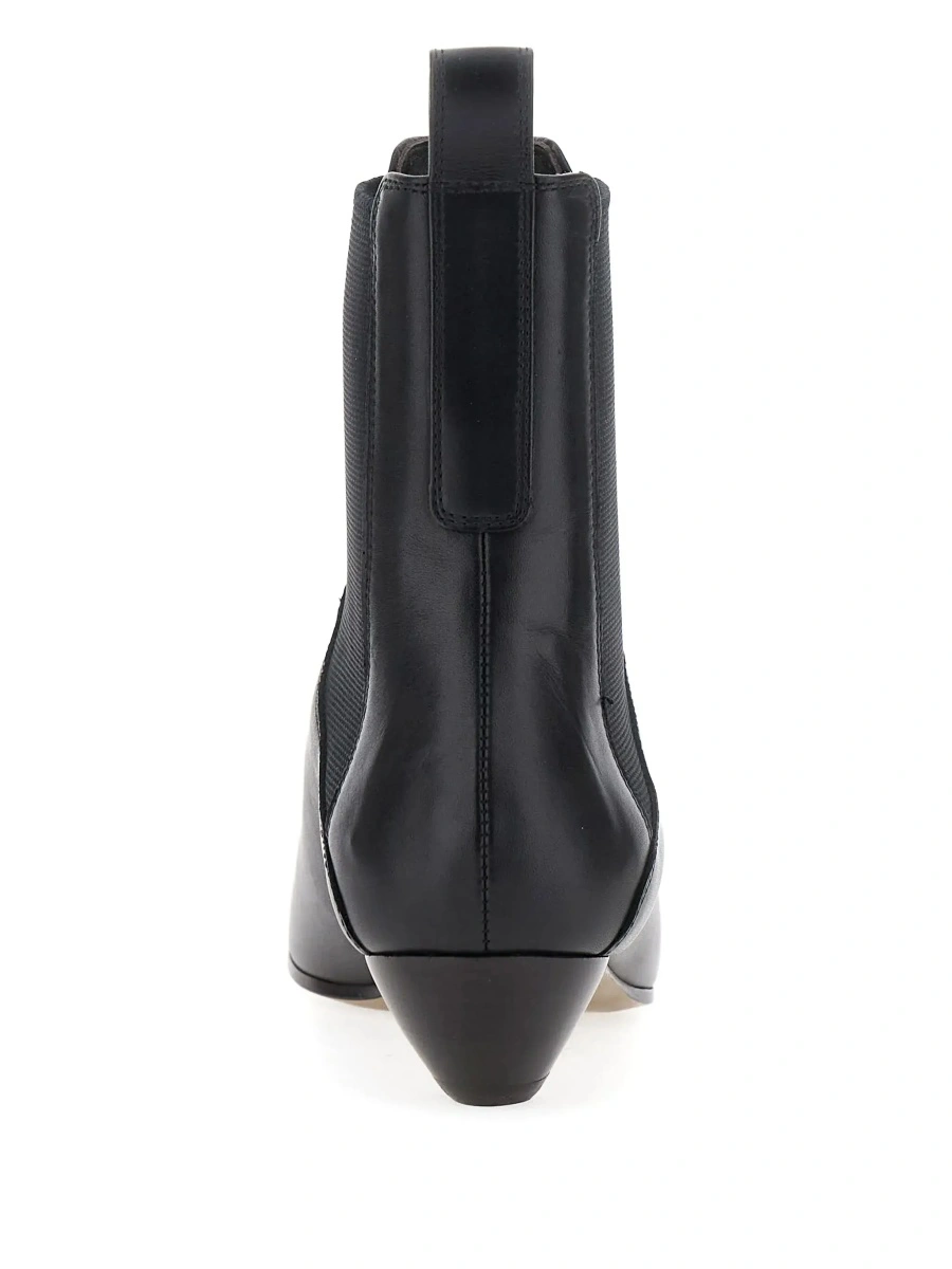 Botine 'Allegra Chelsea' Black Ankle Boots with Elastic Panels in Leather Woman - Img 7