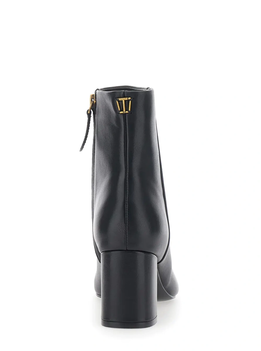Botine Black fabric ankle boots for women - Img 3