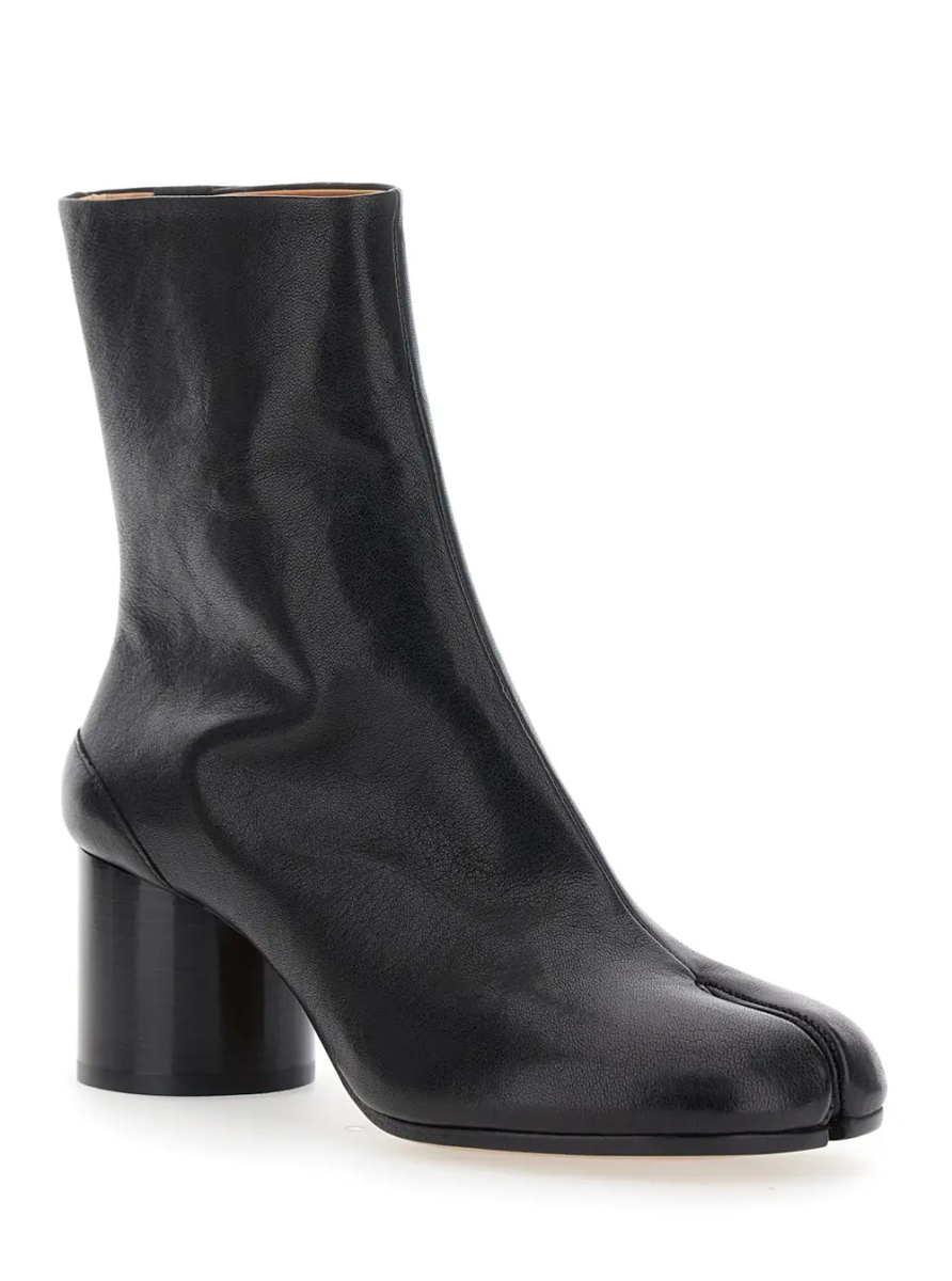 Botine Boots with Tabi Toe in Leather and High Heel Black Women - Img 2