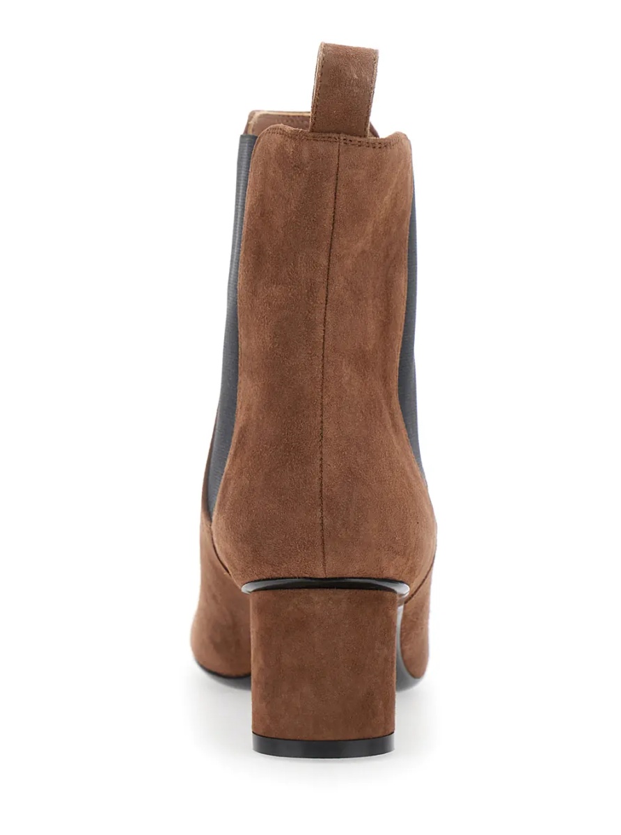 Botine Brown Ankle Boots with Elastic Side Panel in Suede Woman - Img 4