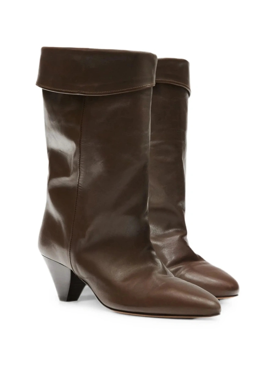 Botine Isabel Marant maro din piele - Img 5