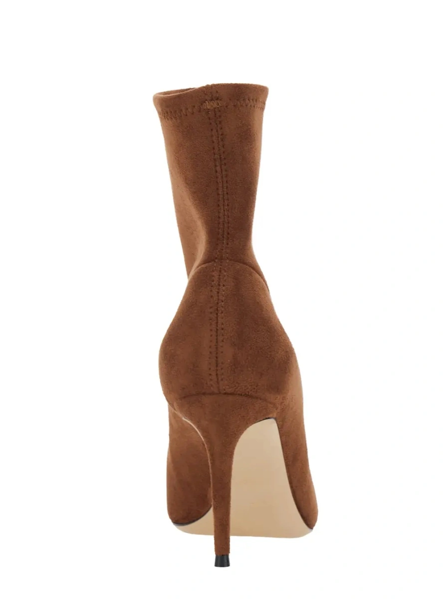 Botine 'JULIA' brown Boots with pointed design in eco-suede for women - Img 4