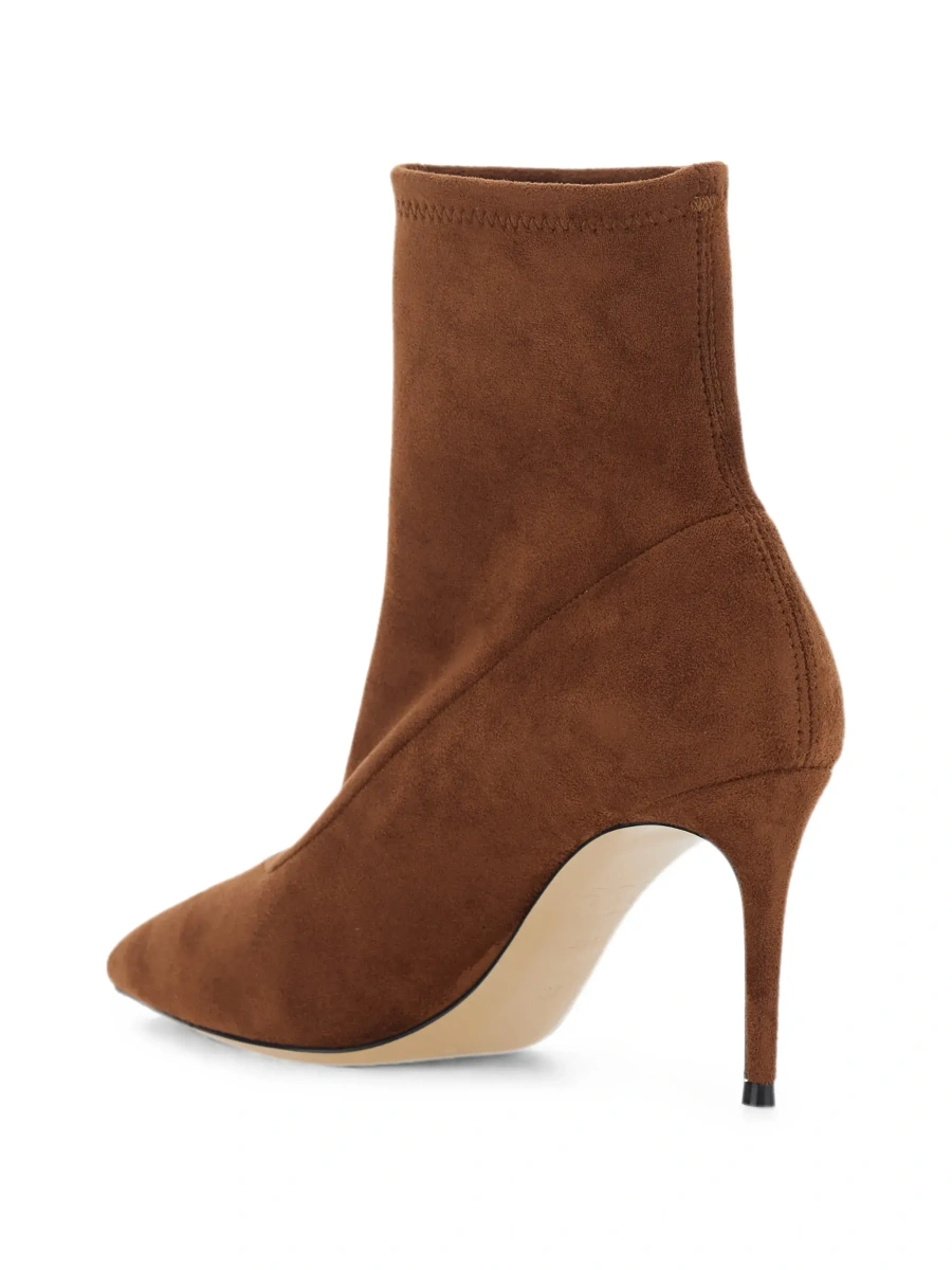 Botine 'JULIA' brown Boots with pointed design in eco-suede for women - Img 6