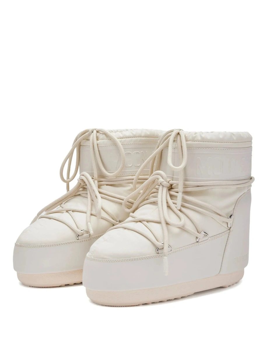 Botine Moon Boot albe din material textil - Img 7