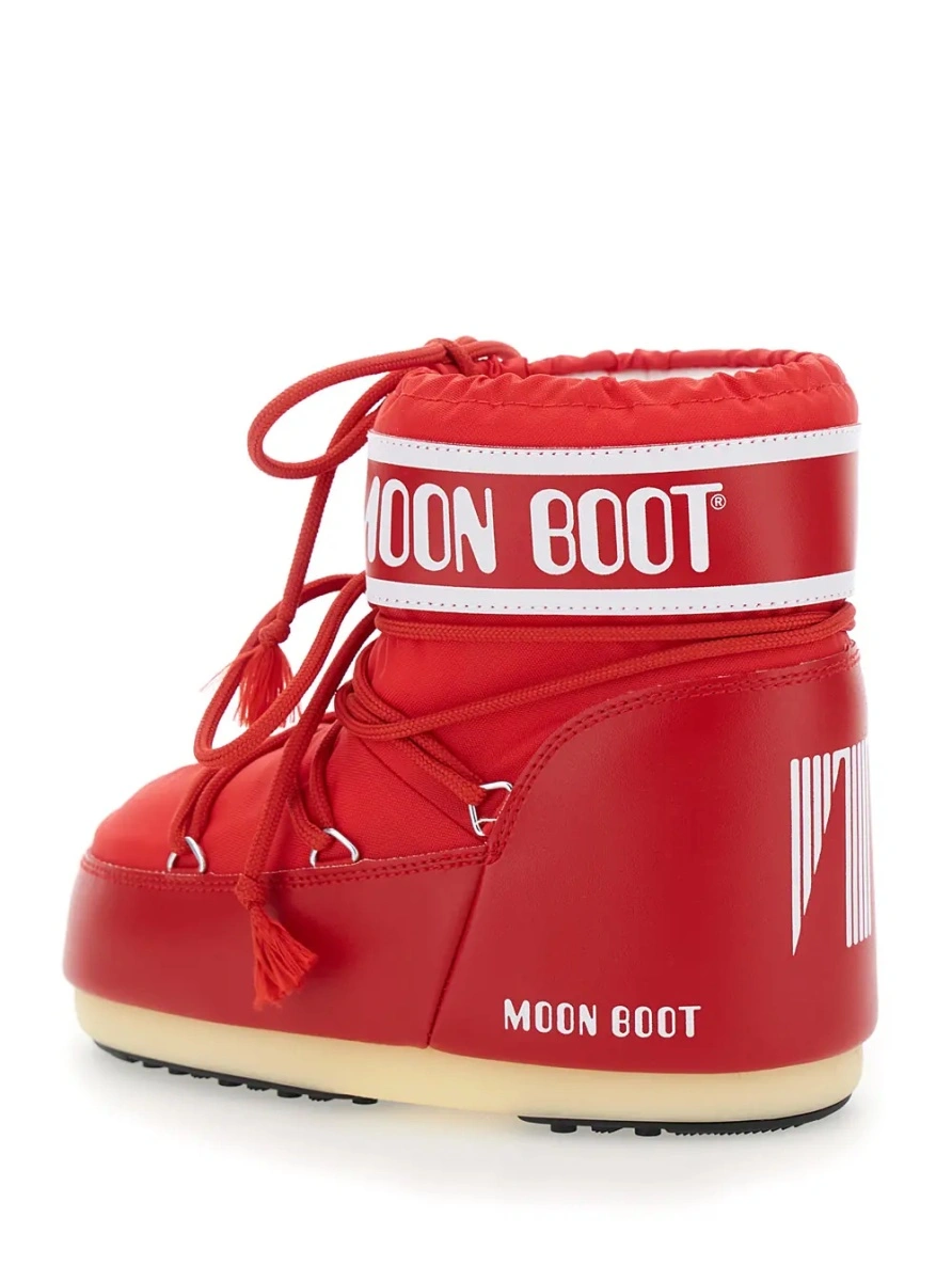 Botine Moon Boot rosii din material tehnic - Img 3