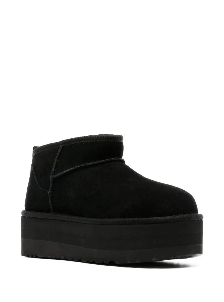 Botine UGG 'Classic Ultra Mini' negre din piele - Img 2