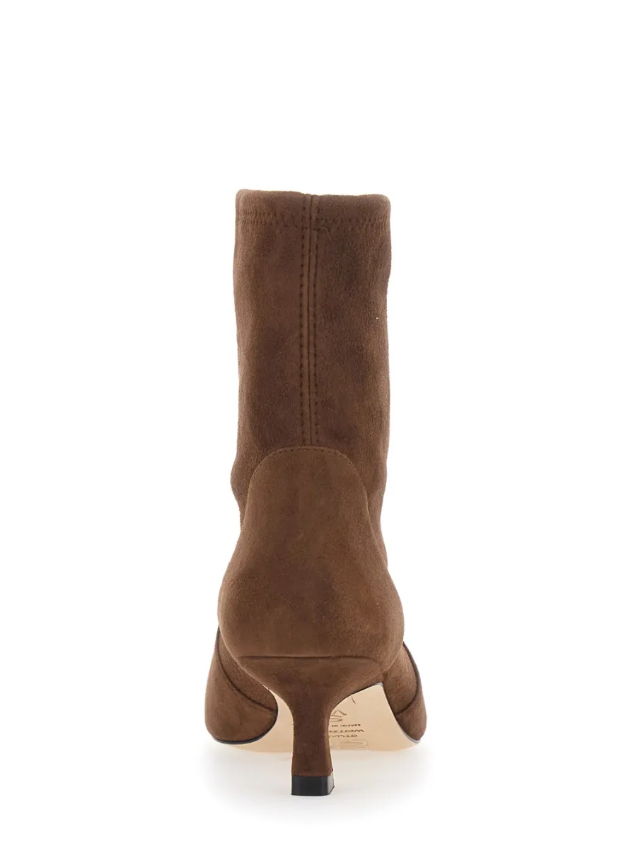 Botine 'Vinnie' Brown Pointed Ankle Boots with Medium Heel in Suede for Women - Img 4