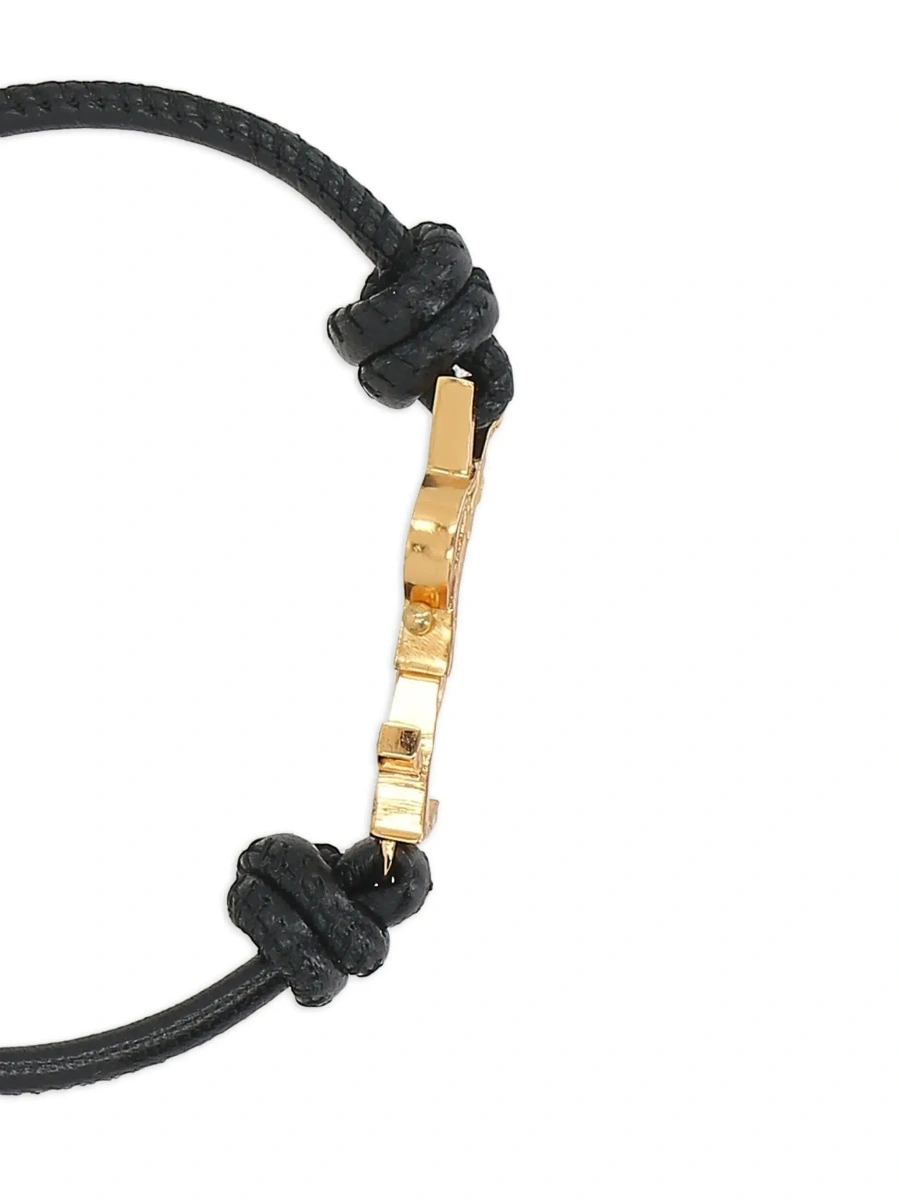 Bratari Black Bracelet with Cassandre plaque and adjustable knot closure in leather for women - Img 5