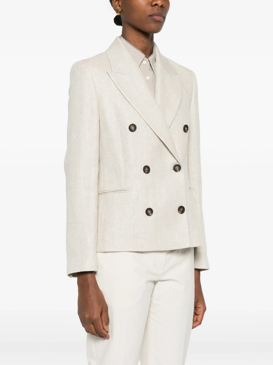 Button Herringbone Blazer - Img 3