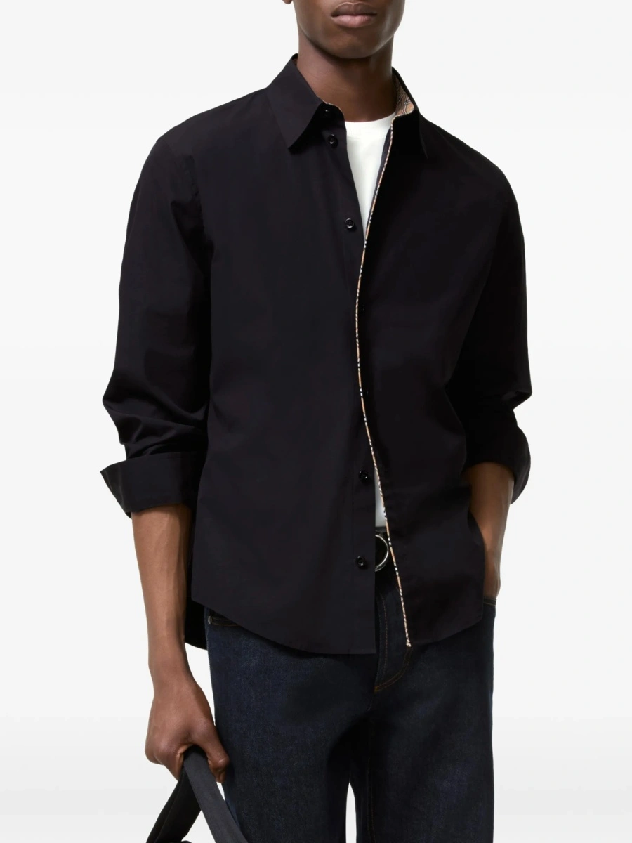 Camasa Burberry neagra din bumbac - Img 2
