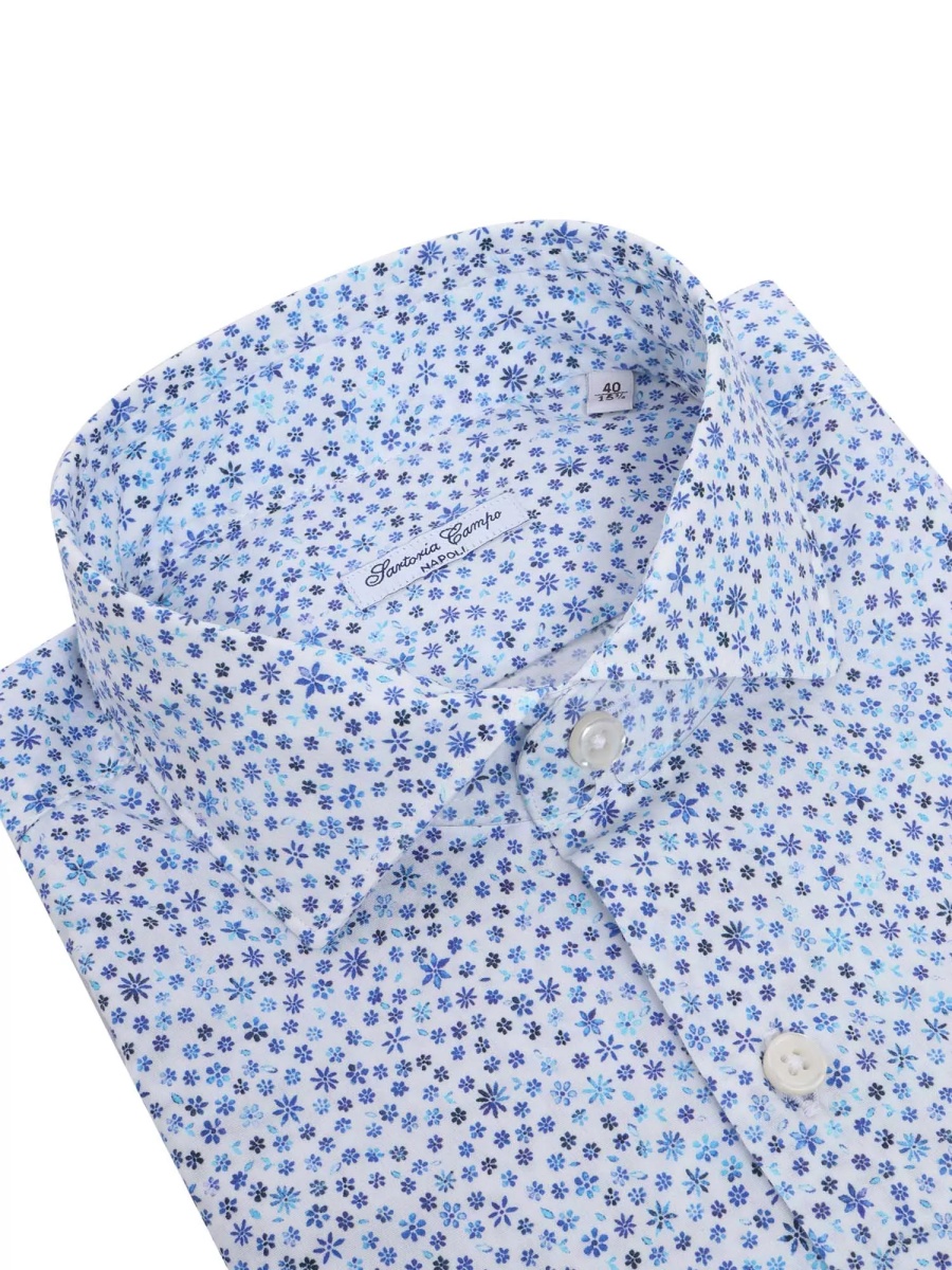 Camasa casual Light blue floral print shirt - Img 2