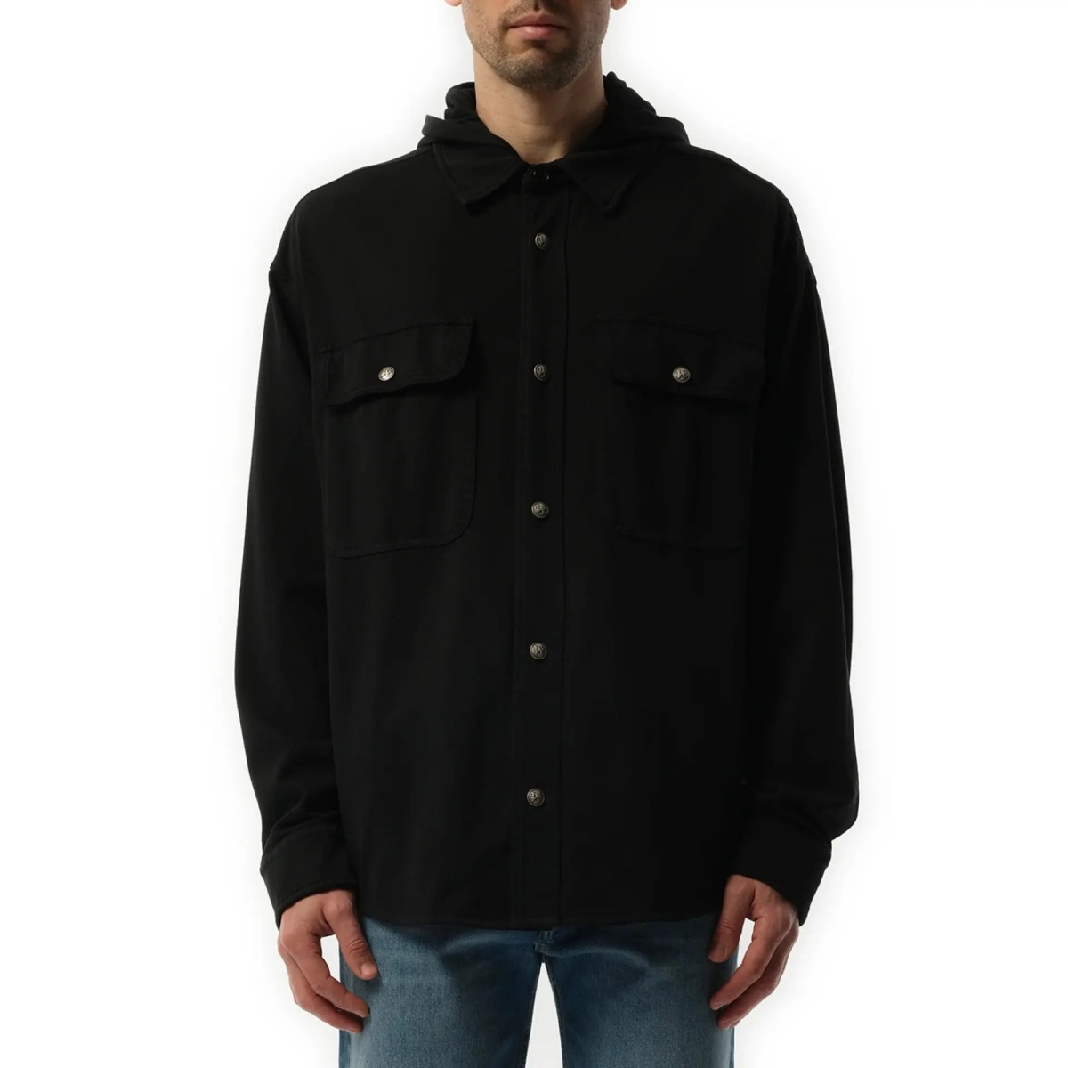 Camasa casual Palm Angels Classic Logo Hooded Overshirt - Img 2