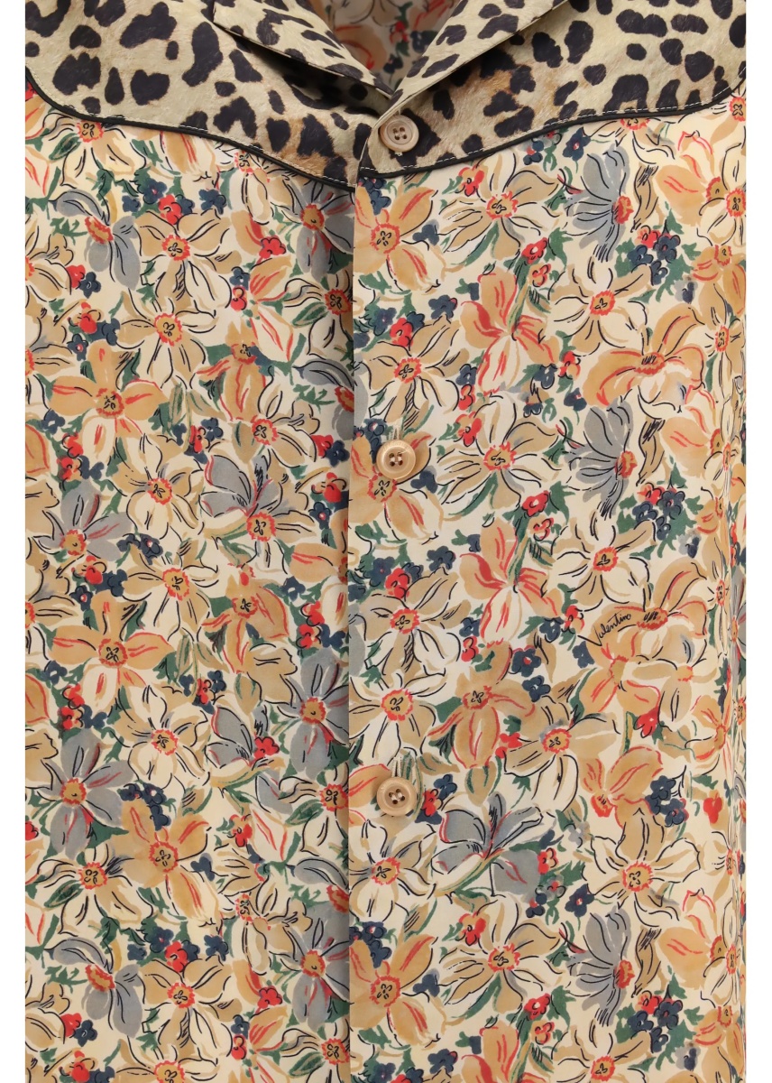 Camasa casual Short-sleeve floral and leopard print Shirt - Img 3