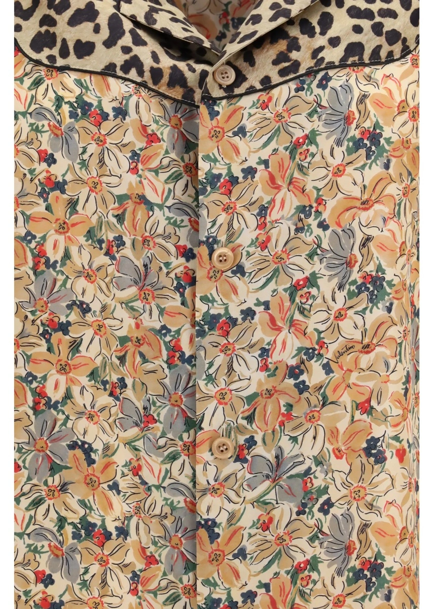 Camasa casual Short-sleeve floral and leopard print Shirt - Img 3