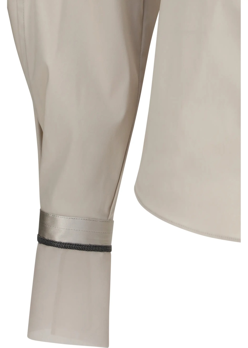 Camasa casual Stretch Cotton poplin Shirt with shiny silk cuffs - Img 3