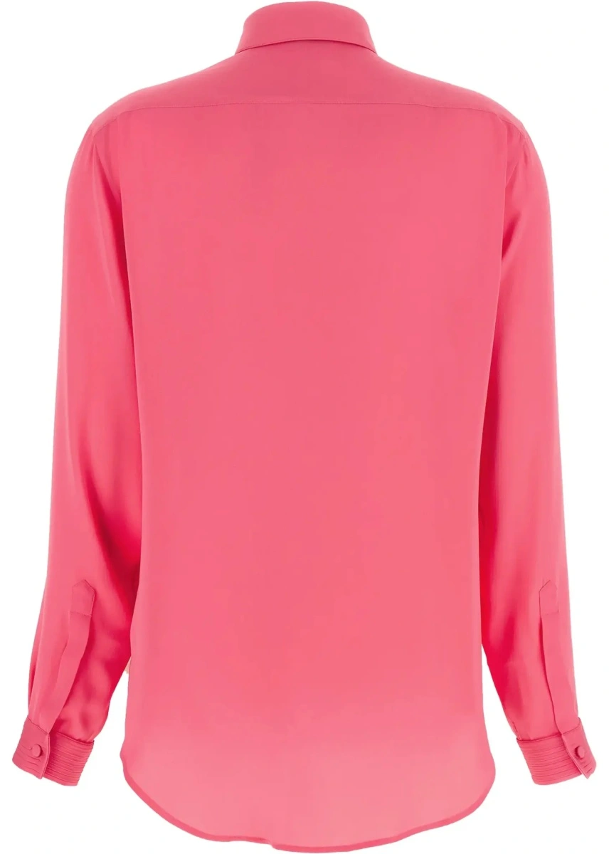 Camasa casual Tuxedo Shirt in silk with pleated bib - Img 4