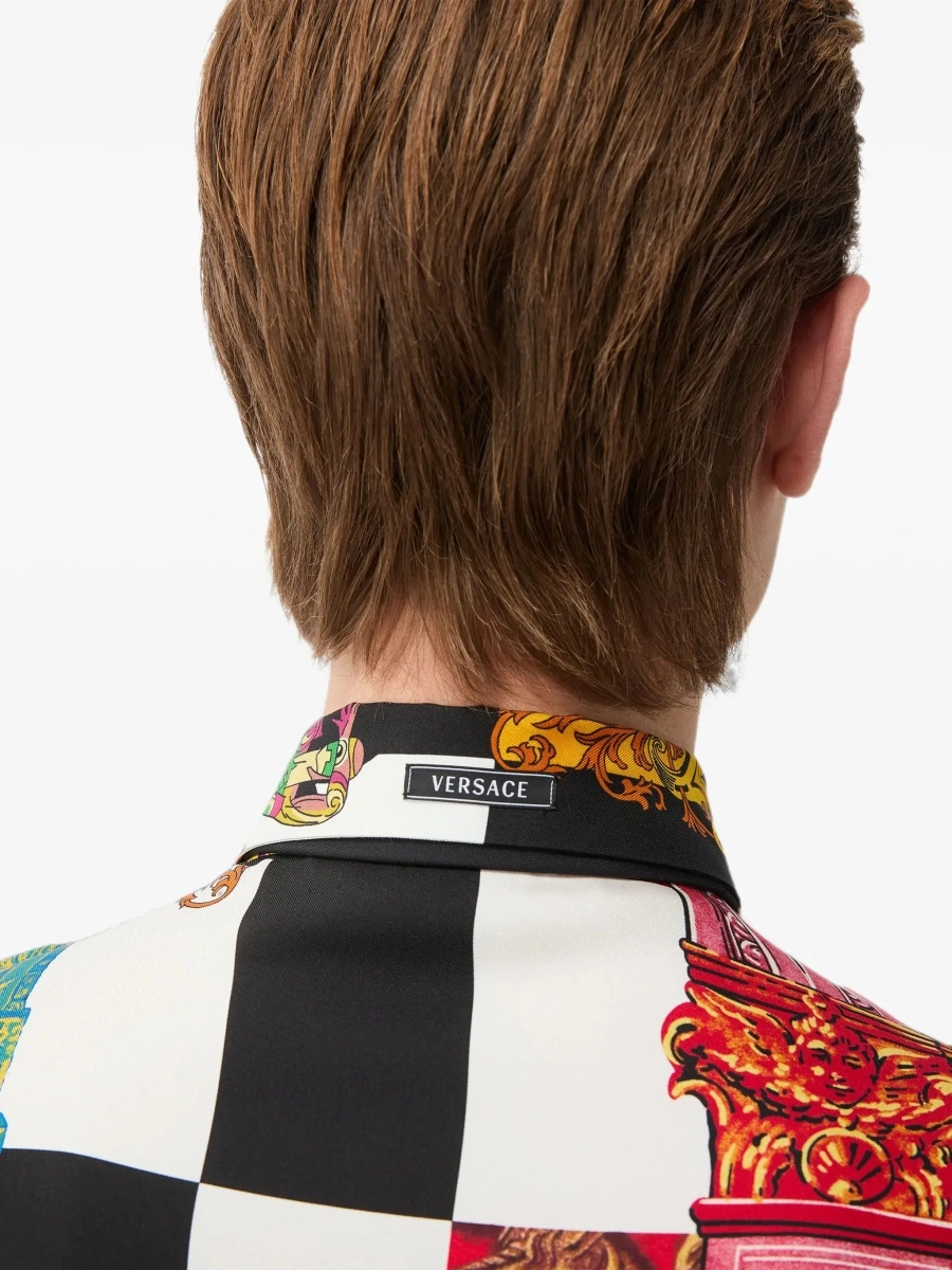 Camasa casual Versace 'Medusa' multicolora din matase - Img 6
