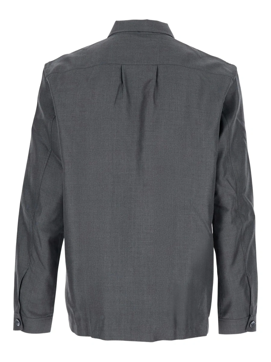 Camasa Grey Shirt with Chest Pocket in Silk Man - Img 4