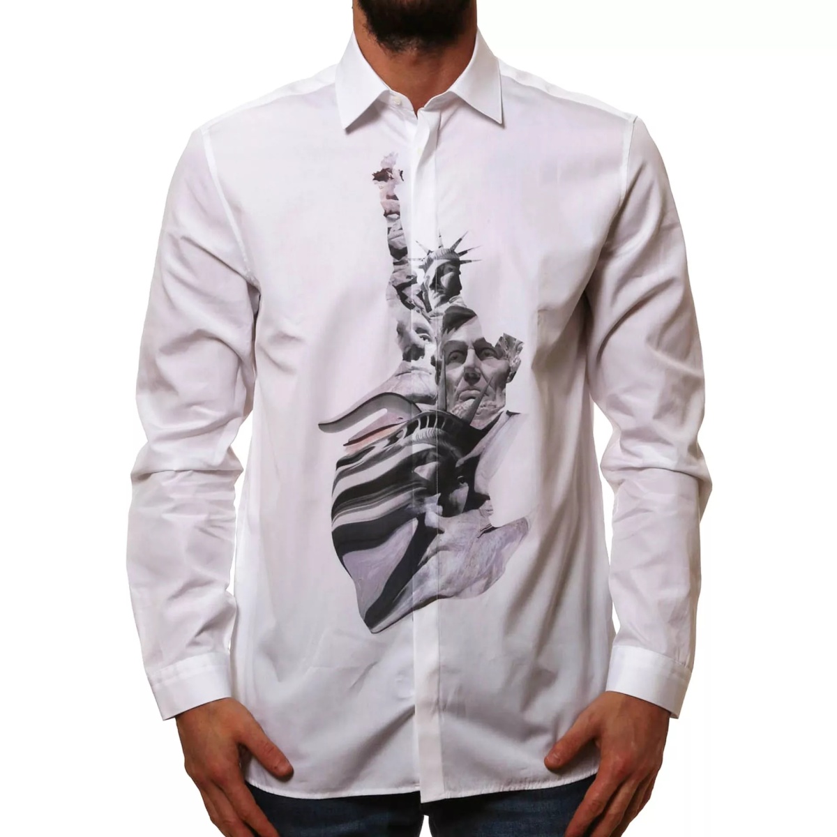 Camasa Neil Barrett State Of Liberty Cotton Shirt - Img 2