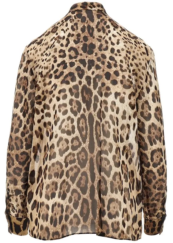Camasa Silk georgette shirt with Leo print - Img 3