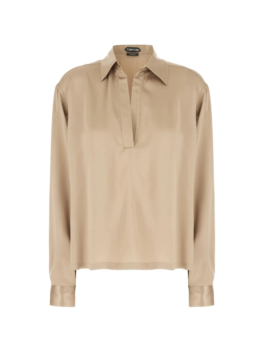 Camasa Tom Ford bej din matase - Img 6