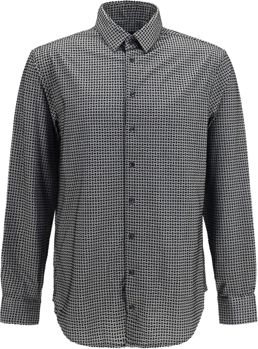 Camasi Cotton Shirt with geometric flock print - Img 6