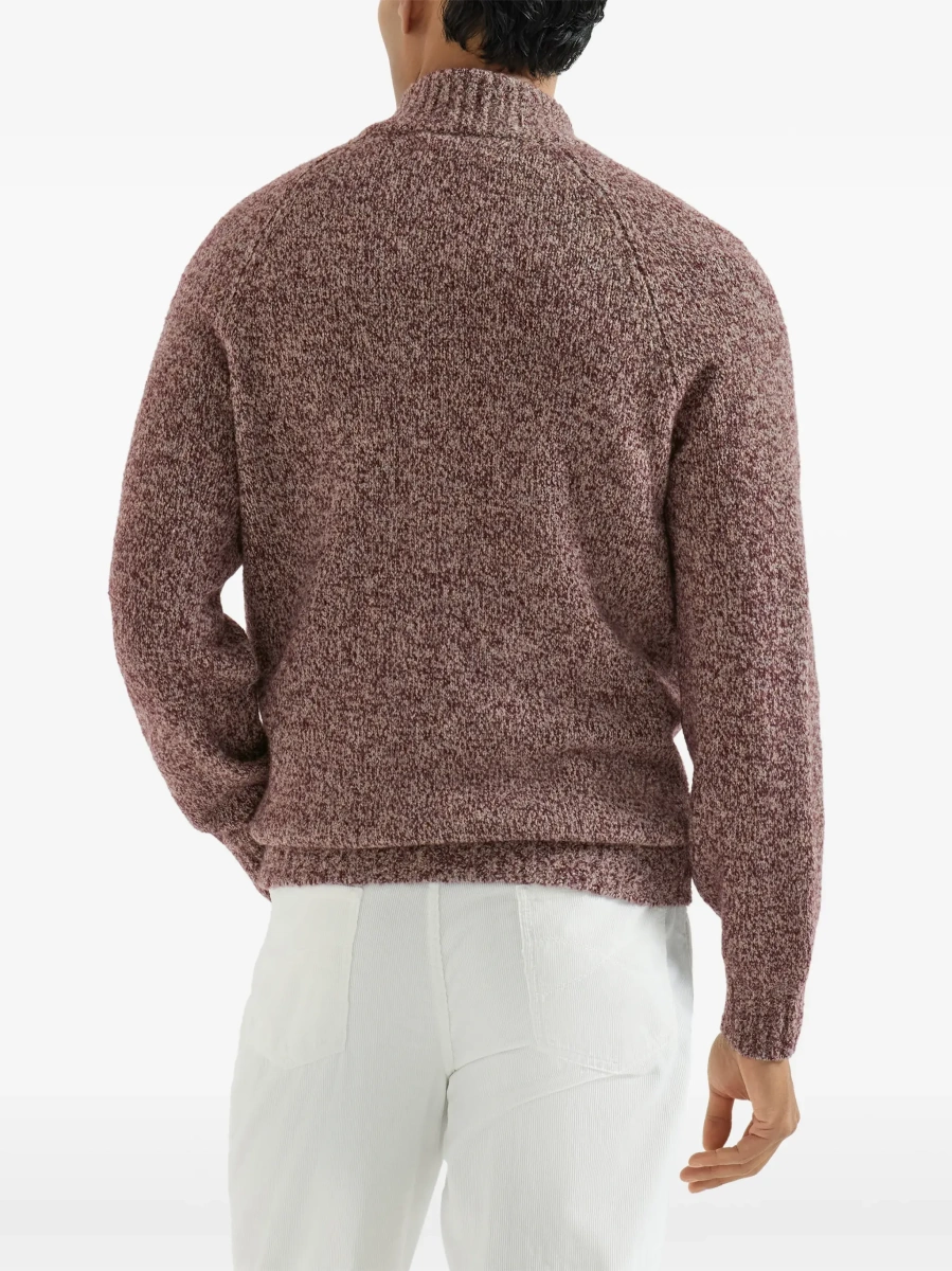 Cardigan Brunello Cucinelli multicolor din lana si matase - Img 7