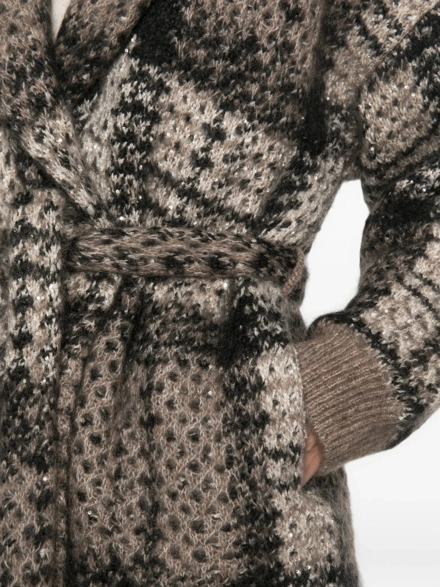 Cardigan Brunello Cucinelli multicolor din mohair si lana - Img 8