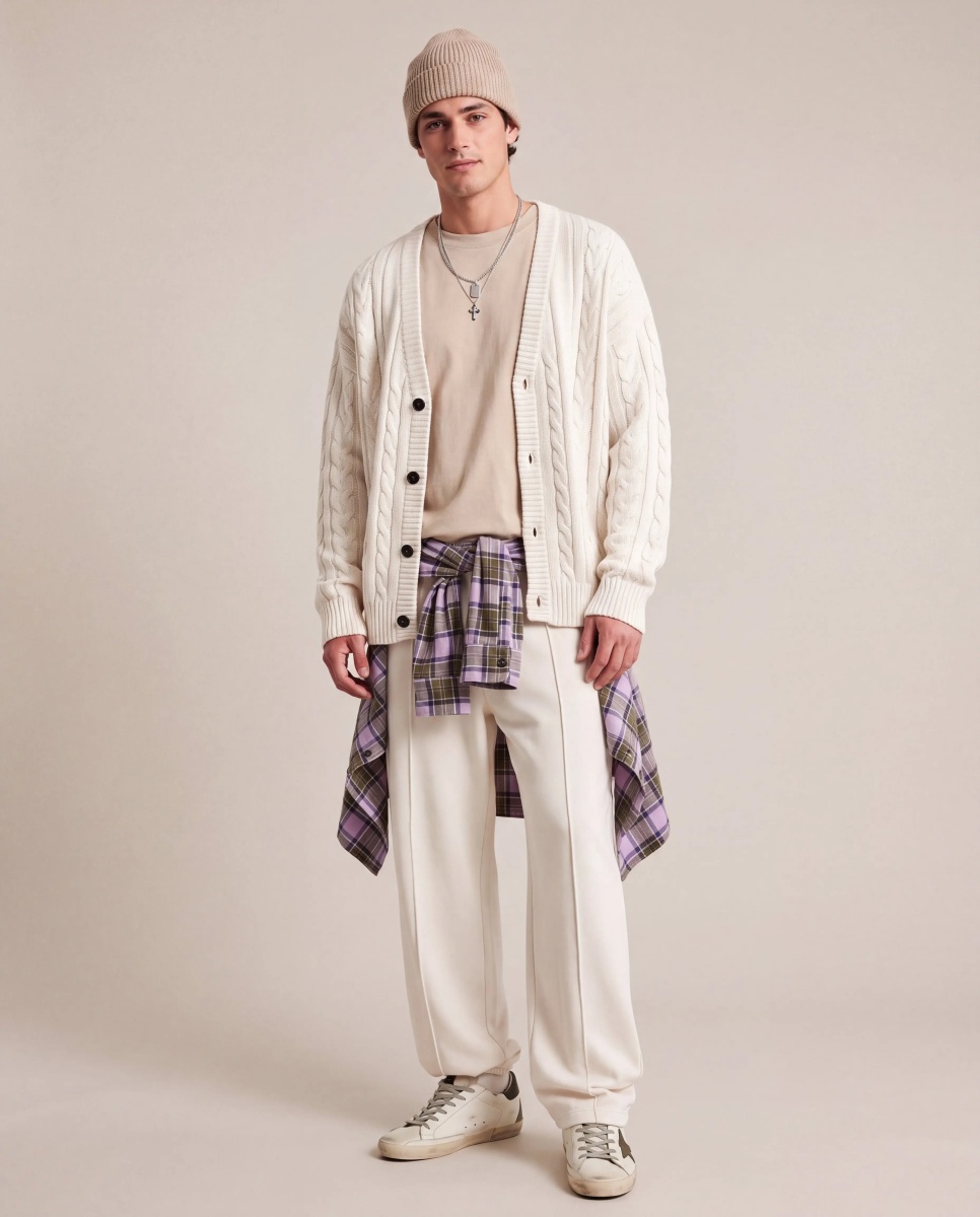 Cardigan Cardigan with cable knit pattern - Img 3