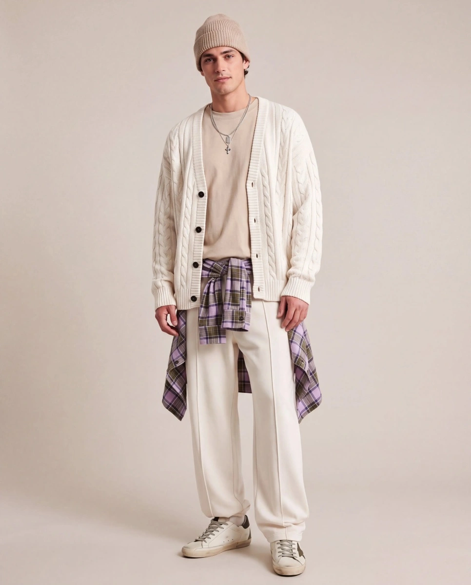 Cardigan Cardigan with cable knit pattern - Img 3