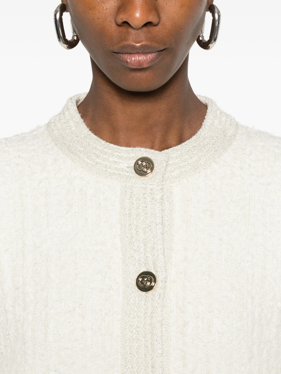 Cardigan Gucci alb din bumbac si spandex/elastan - Img 5