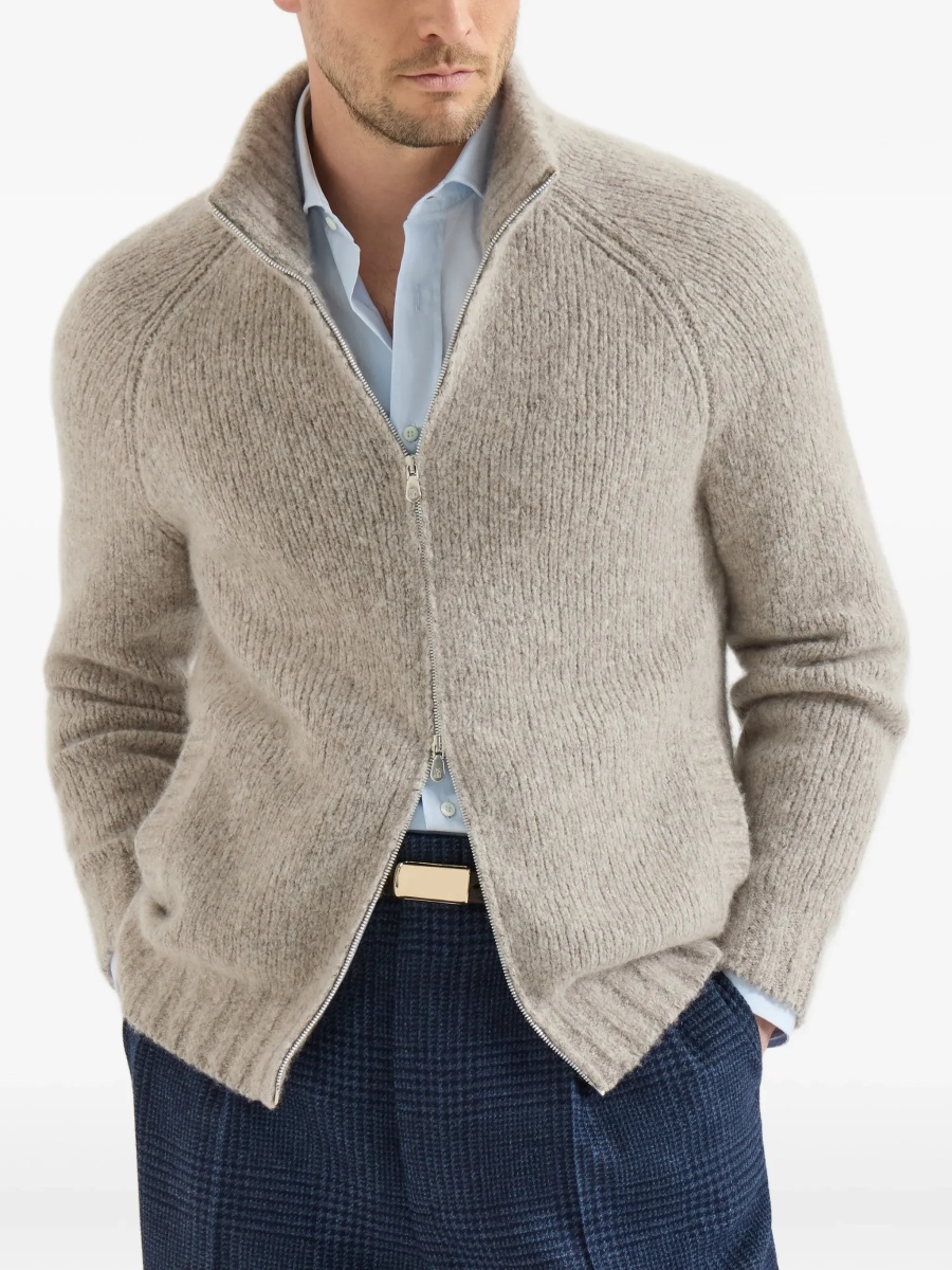 Cardigan High-neck cashmere and silk Cardigan with zip - Img 7